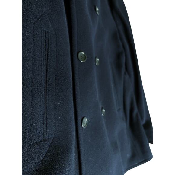 Banana Republic Factory Men's Wool Blend Navy Peacoat - Picture 3 of 7